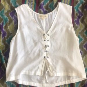 Cloth & Stone lace up tank blouse size S